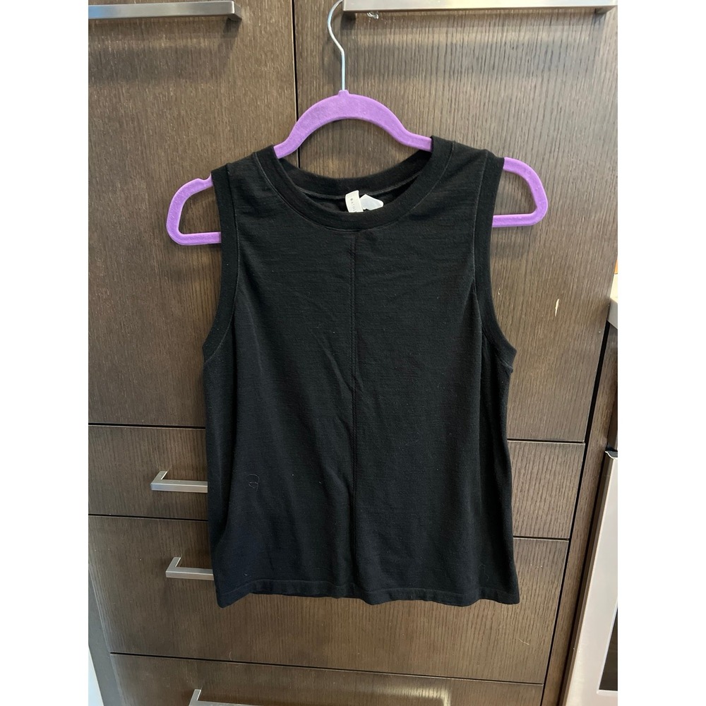 Athleta black sweater tank top women's XL
